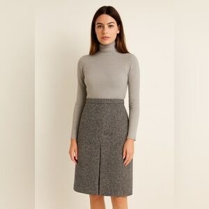 MaxMara Weekend Speckled Gray‎ Wool Skirt Sz. 10